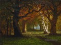FOREST NEAR SARATOGA Paysage d’arbres américains Albert Bierstadt